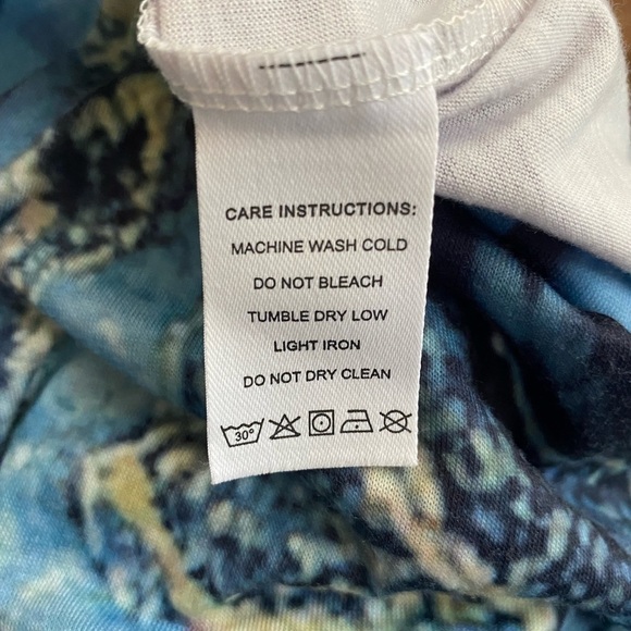 Gorgeous blue and gold racer back sundress with gold collar. - Picture 7 of 9